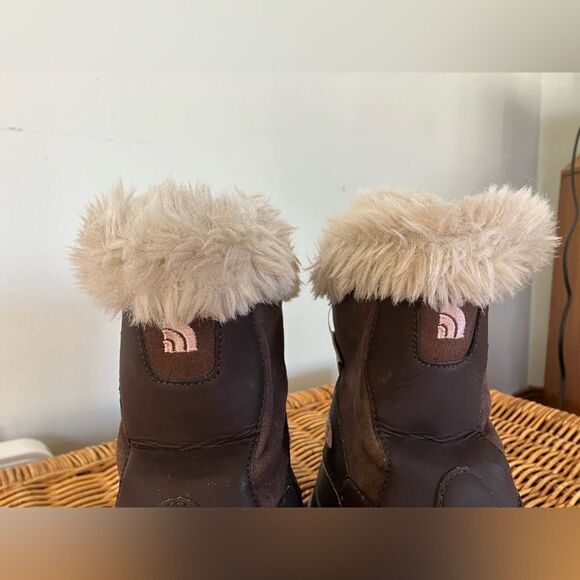 The North Face Greenland Zip Waterproof Winter Boot Brownie Brown Girls Size 3 - Picture 6 of 7